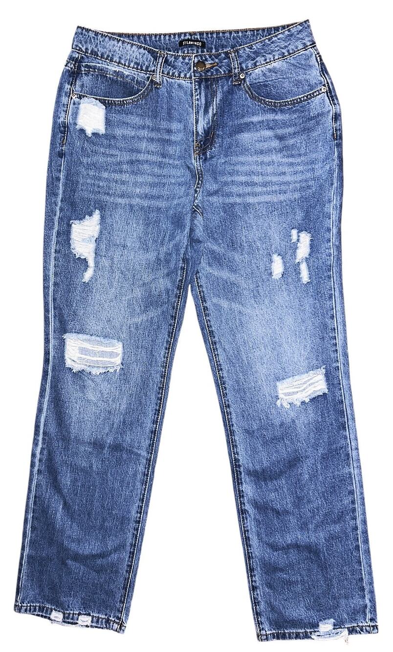 NWOT Ripped Mid-Rise Straight Leg Raw Hem Jeans 31"x31"